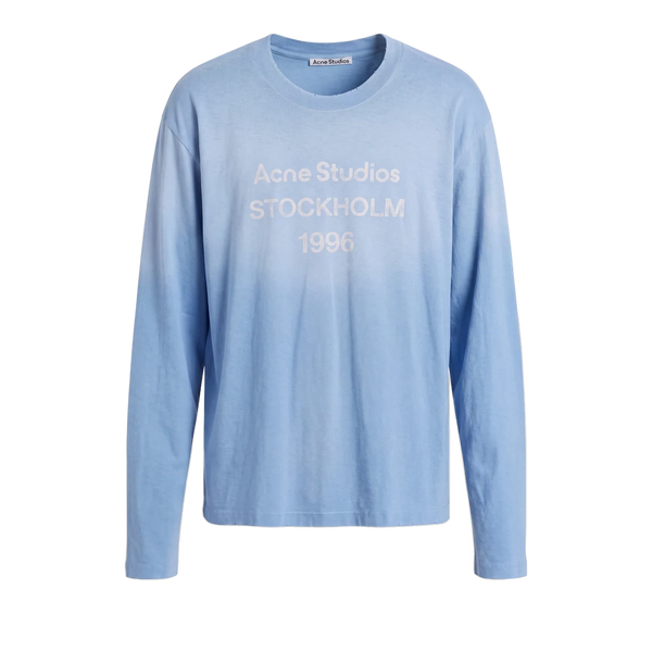 ACNE STUDIOS Sprayed 1996 Logo Long Sleeve T-Shirt Cornflower Blue