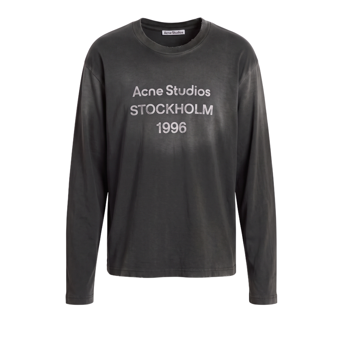 ACNE STUDIOS Sprayed 1996 Logo Long Sleeve T-Shirt Faded Black