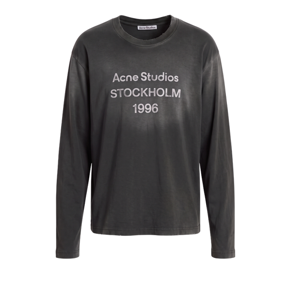 ACNE STUDIOS Sprayed 1996 Logo Long Sleeve T-Shirt Faded Black