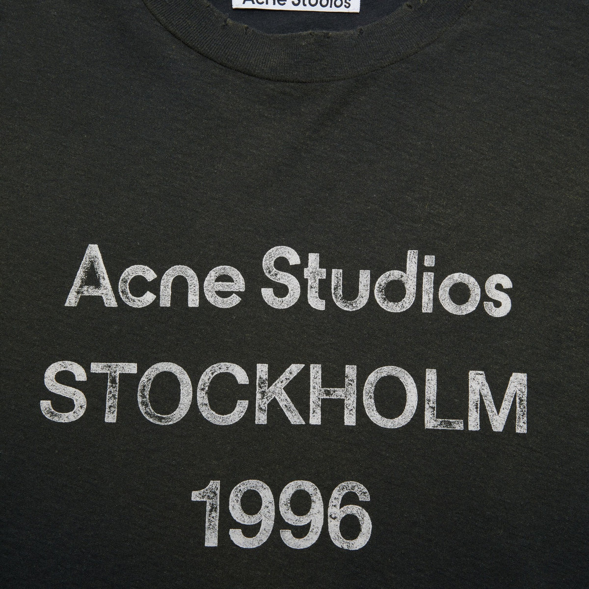 ACNE STUDIOS Sprayed 1996 Logo Long Sleeve T-Shirt Faded Black