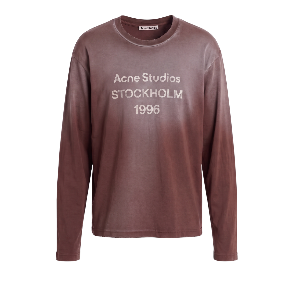 ACNE STUDIOS Sprayed 1996 Logo Long Sleeve T-Shirt Chocolate Brown