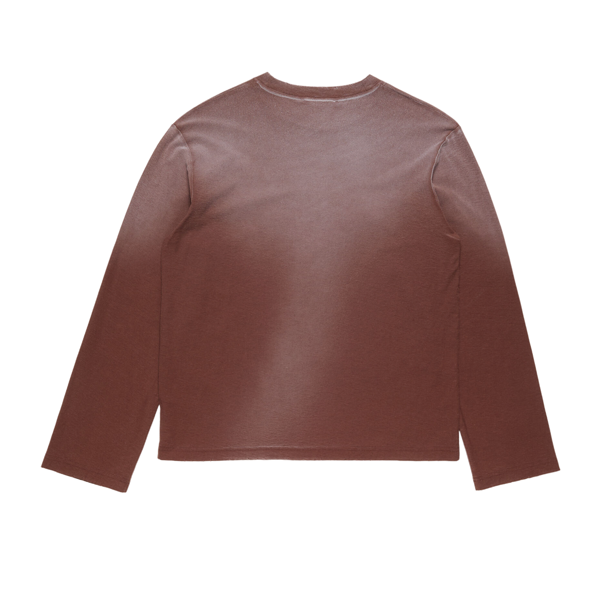 ACNE STUDIOS Sprayed 1996 Logo Long Sleeve T-Shirt Chocolate Brown