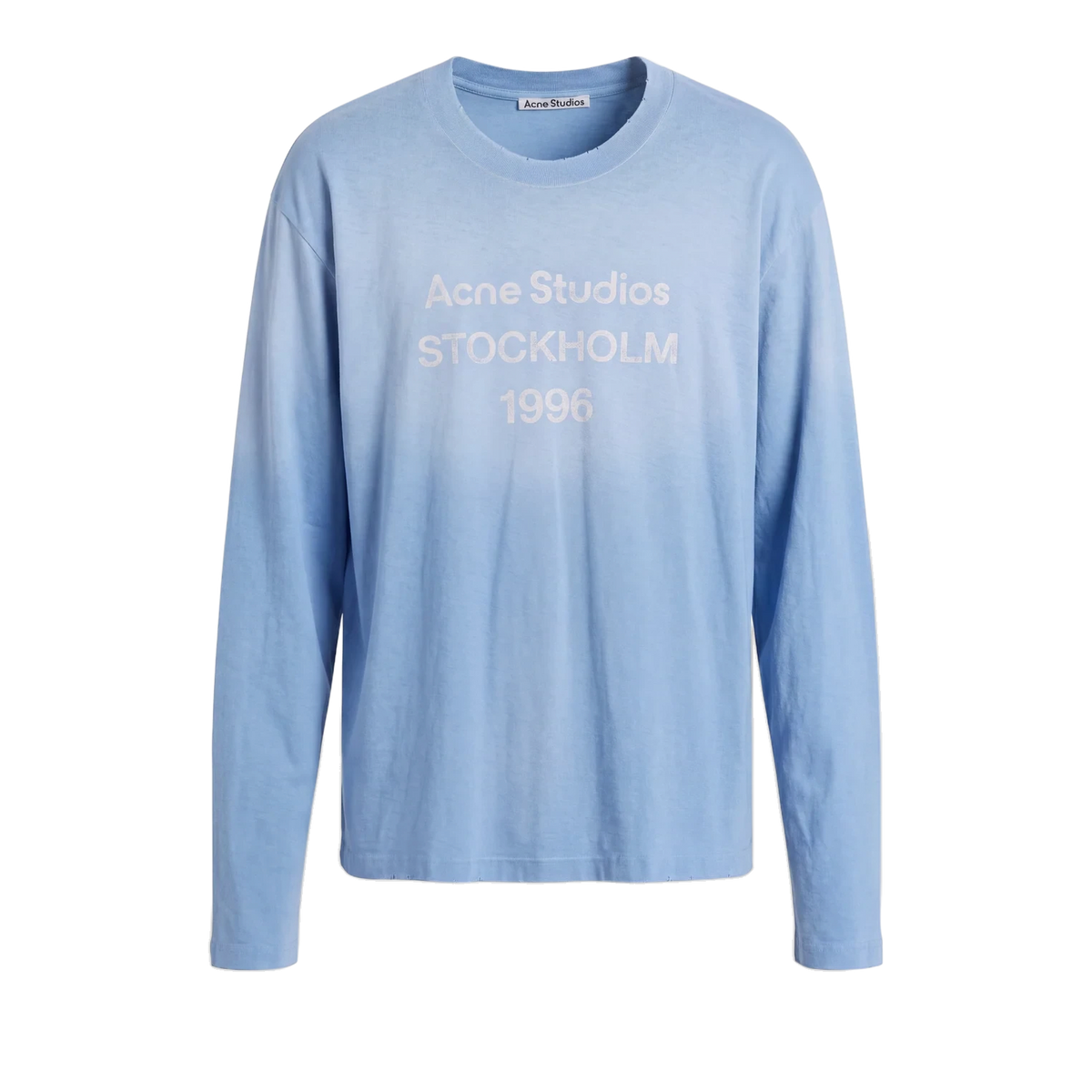 ACNE STUDIOS Sprayed 1996 Logo Long Sleeve T-Shirt Cornflower Blue