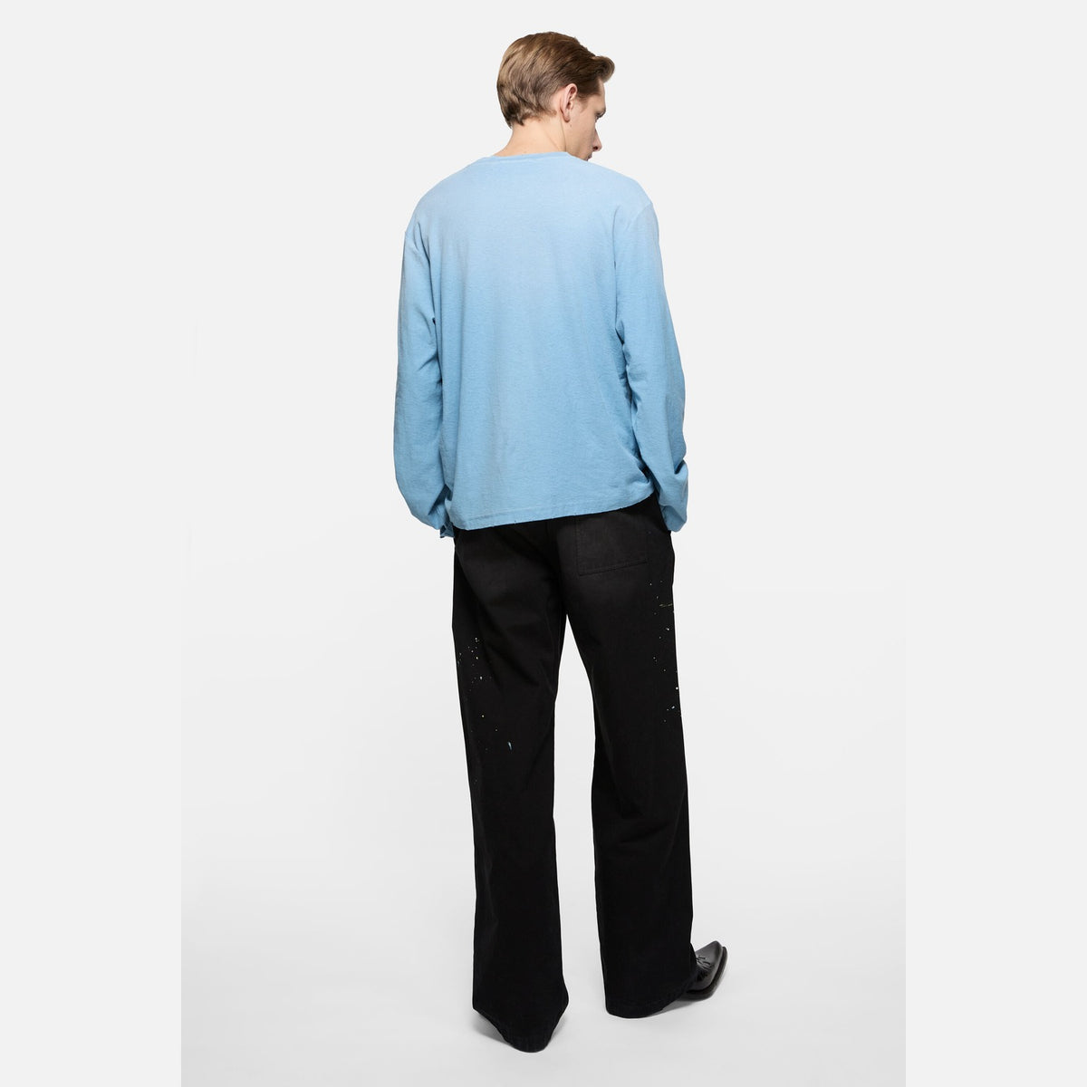 ACNE STUDIOS Sprayed 1996 Logo Long Sleeve T-Shirt Cornflower Blue