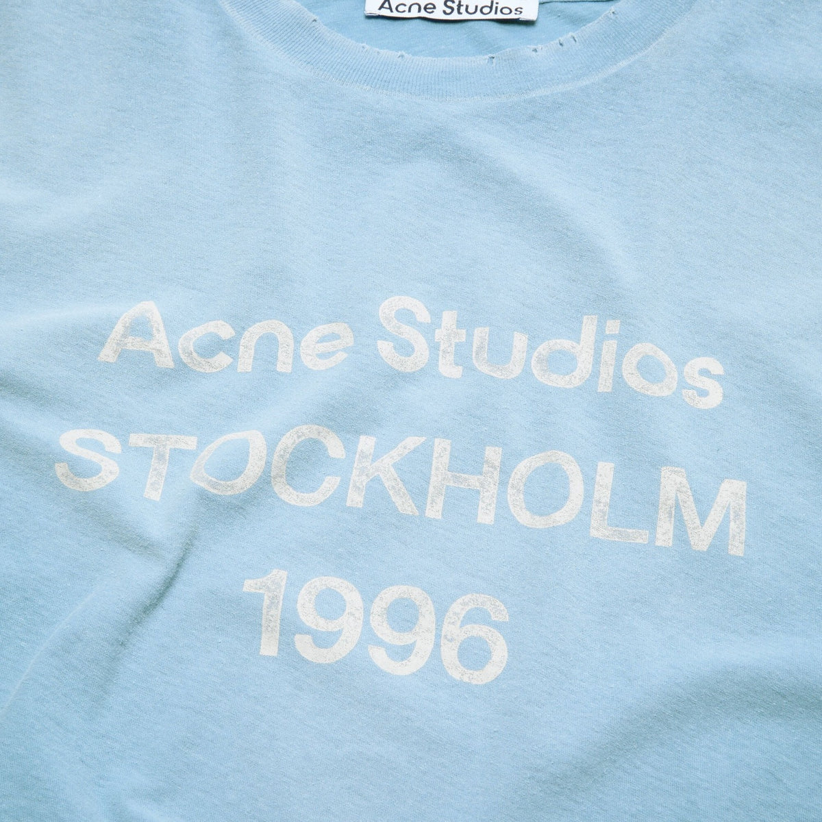 ACNE STUDIOS Sprayed 1996 Logo Long Sleeve T-Shirt Cornflower Blue