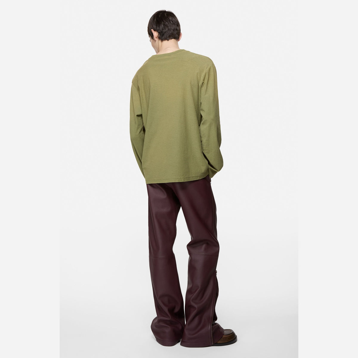ACNE STUDIOS Sprayed 1996 Logo Long Sleeve T-Shirt Olive Green