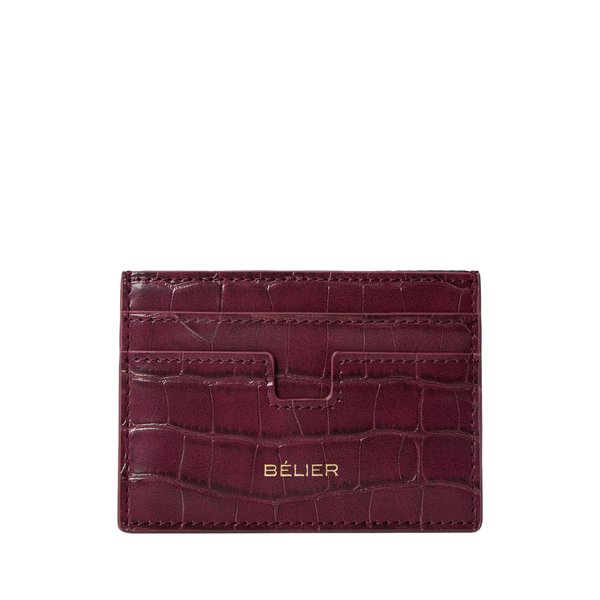 מחזיק כרטיסים בורדו CROC CARD HOLDER