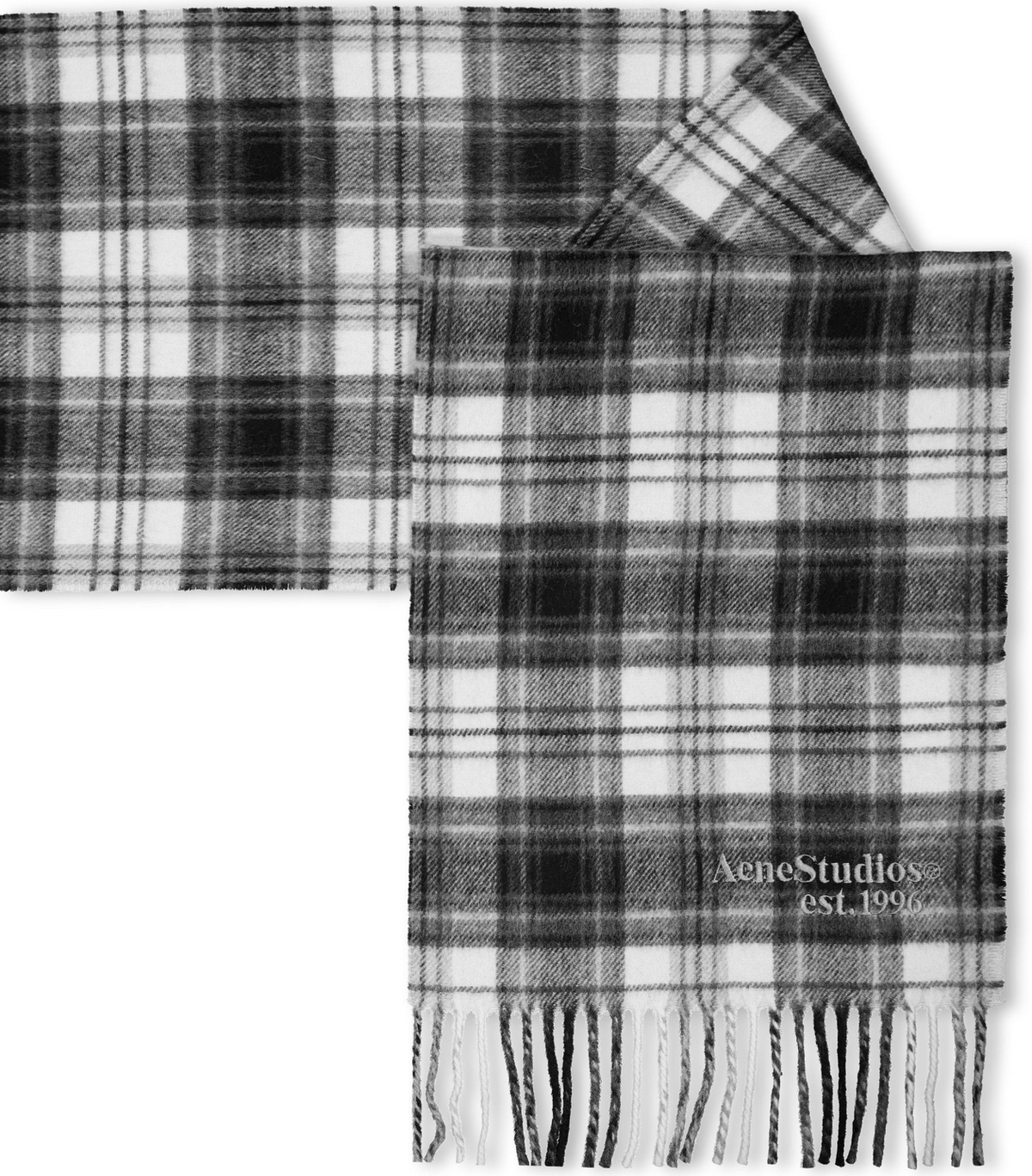 Canada Cashmere Check Scarf צעיף קשמיר משובץ בשחור ולבן