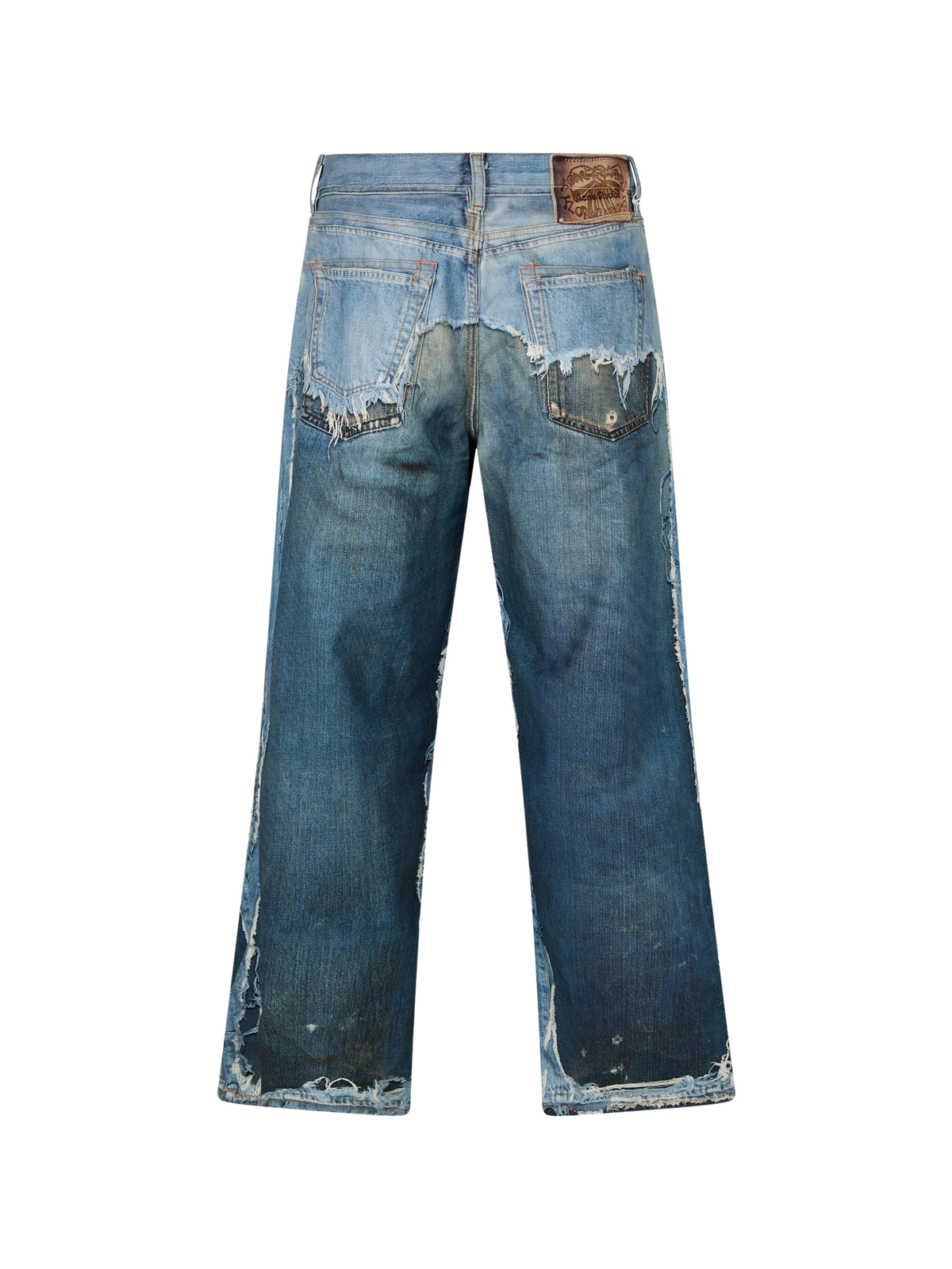 Trompe L Oeil Jeans ג׳ינס כחול עם אפקט שכבות