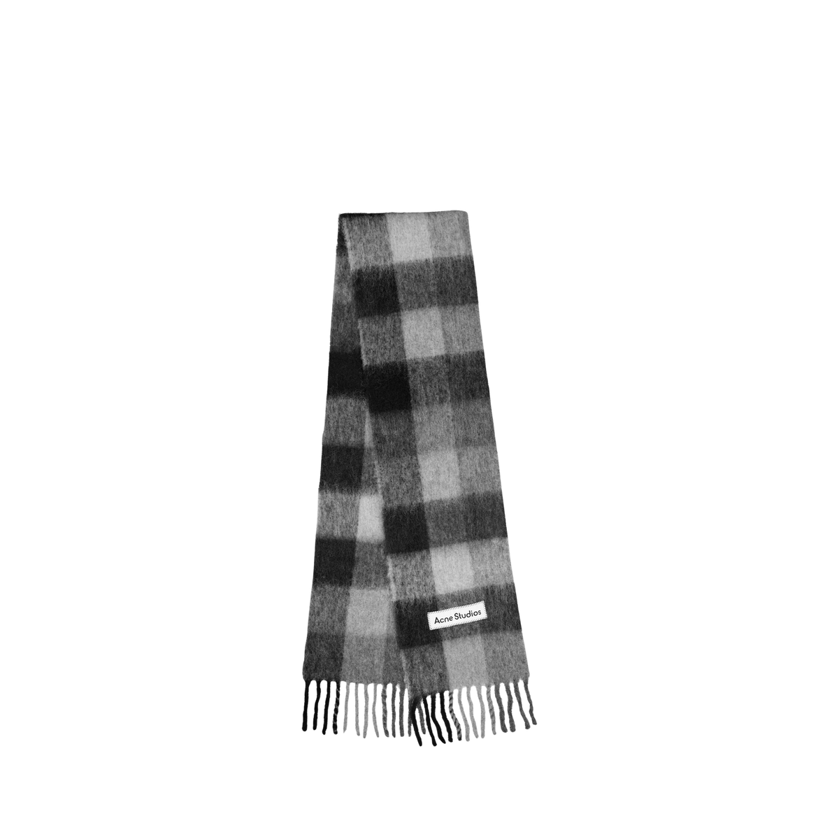 Vally Check Wool Scarf צעיף צמר משובץ בשחור ואפור