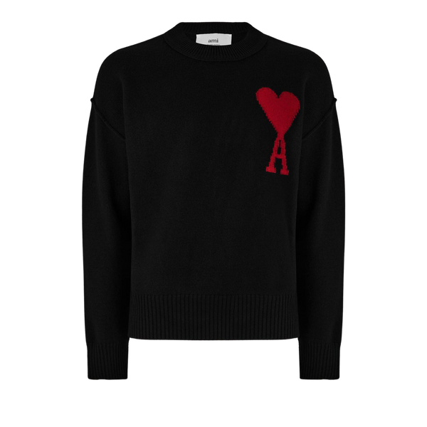 De Coeur Knit סריג שחור עם לב אדום
