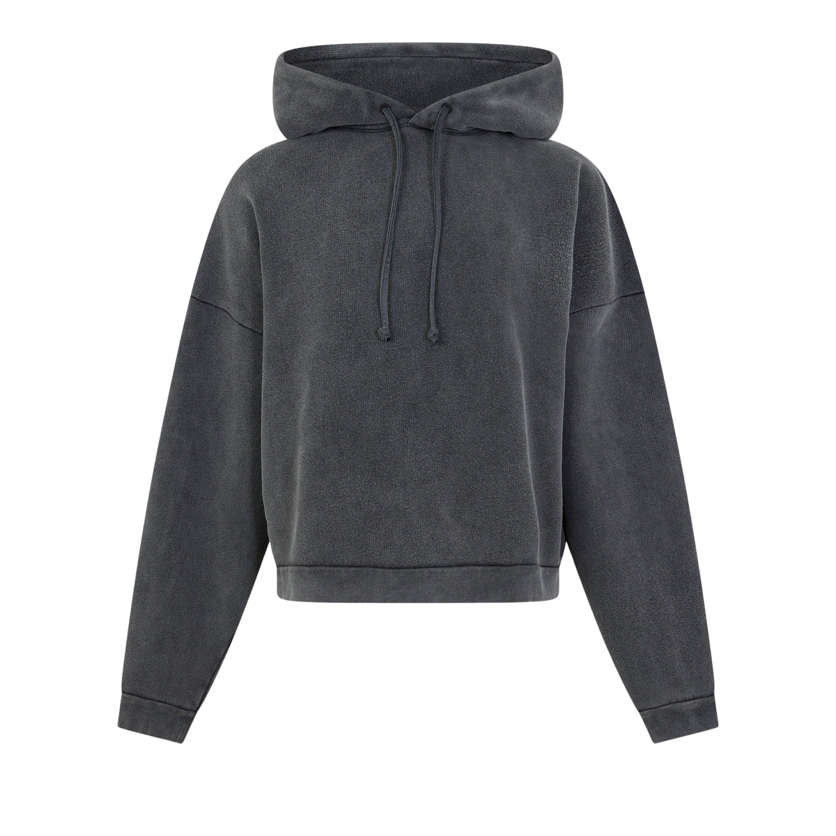 Patch Logo Relaxed Fit Hoodie קפוצ׳ון אפור כהה דהוי