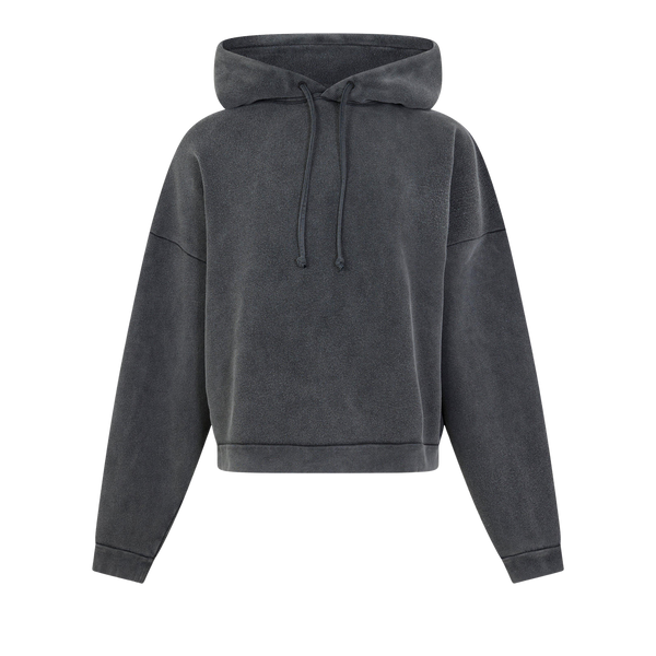 Patch Logo Relaxed Fit Hoodie קפוצ׳ון אפור כהה דהוי