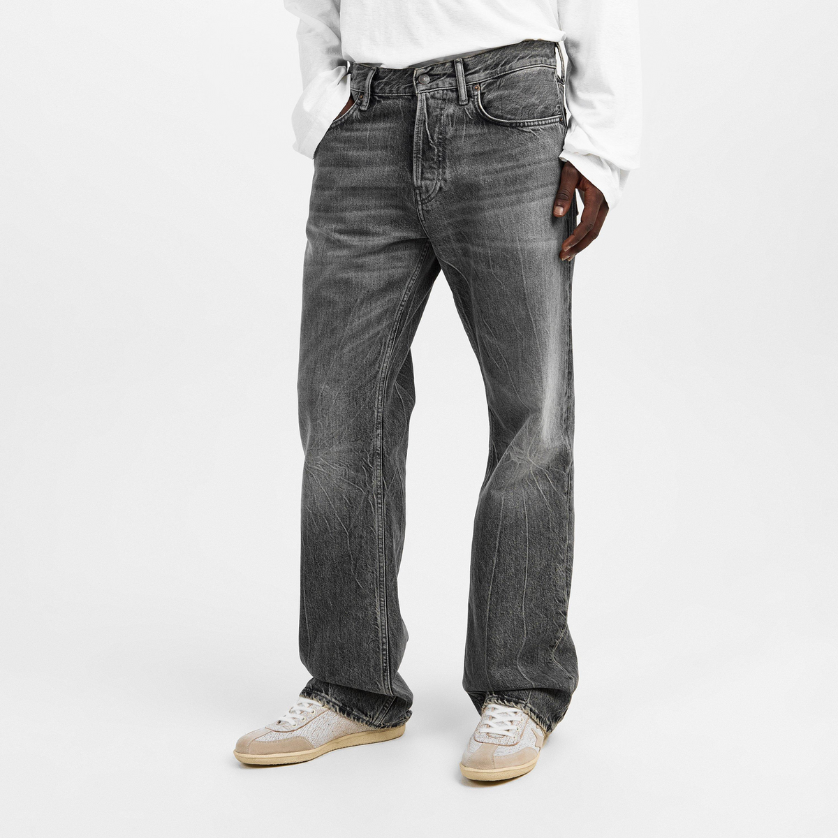ACNE STUDIOS Gothic Straight Leg Jeans ג׳ינס ישר אפור כהה שטוף