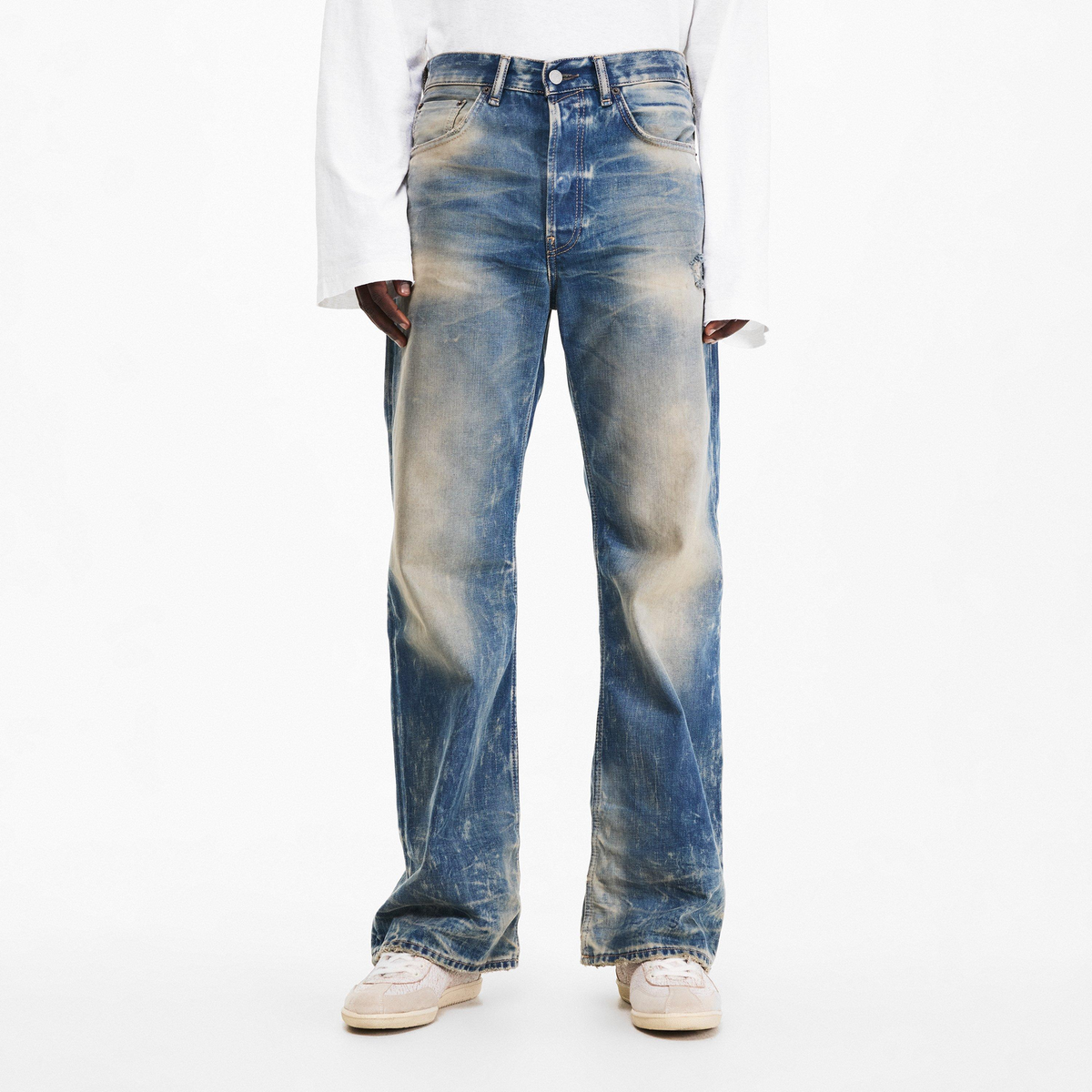 ACNE STUDIOS Goldmine Wide Leg Jeans ג׳ינס רחב כחול שטוף