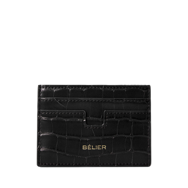 מחזיק כרטיסים שחור CROC CARD HOLDER