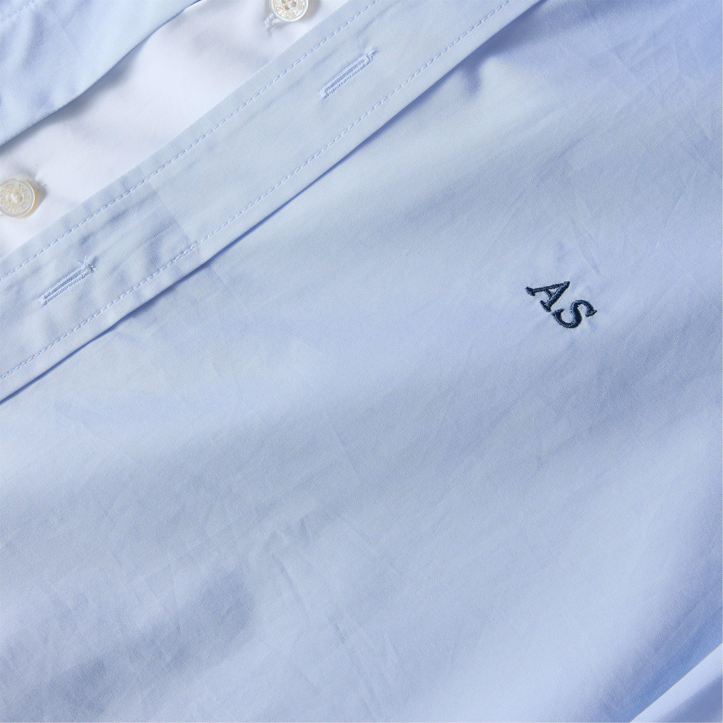 ACNE STUDIOS Sont Oversized Shirt חולצה מכופתרת תכלת עם צווארון לבן