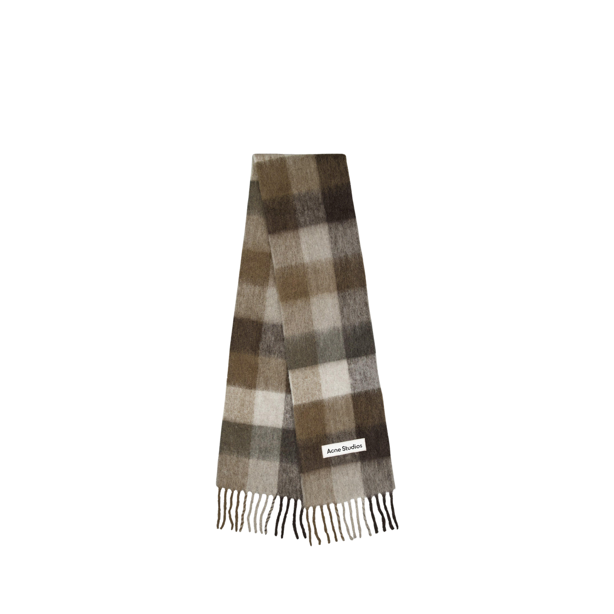 Vally Check Wool Scarf צעיף צמר משובץ בחום