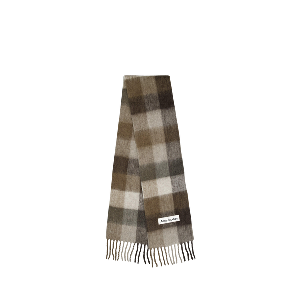 Vally Check Wool Scarf צעיף צמר משובץ בחום