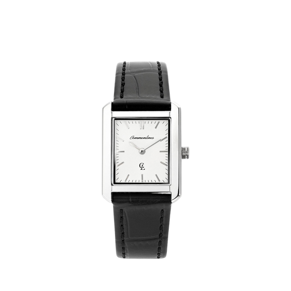שעון עם רצועה שחורה ולוח בהיר Heritage Watch