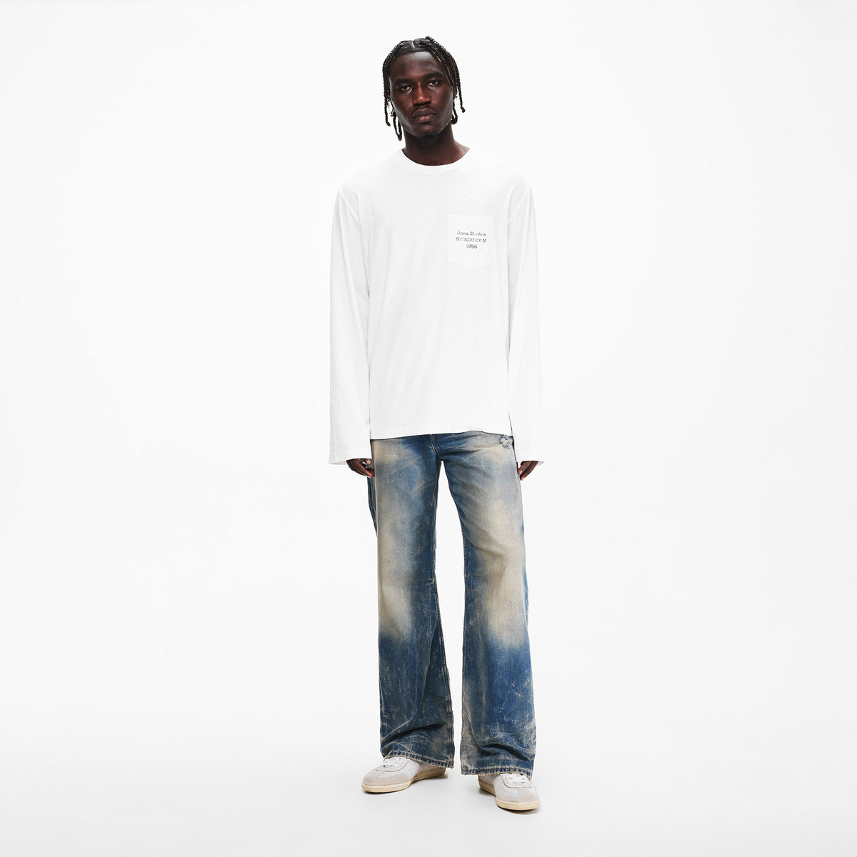 ACNE STUDIOS Goldmine Wide Leg Jeans ג׳ינס רחב כחול שטוף