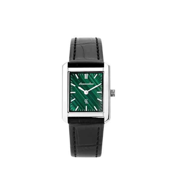 שעון עם רצועה שחורה ולוח ירוק Heritage Watch