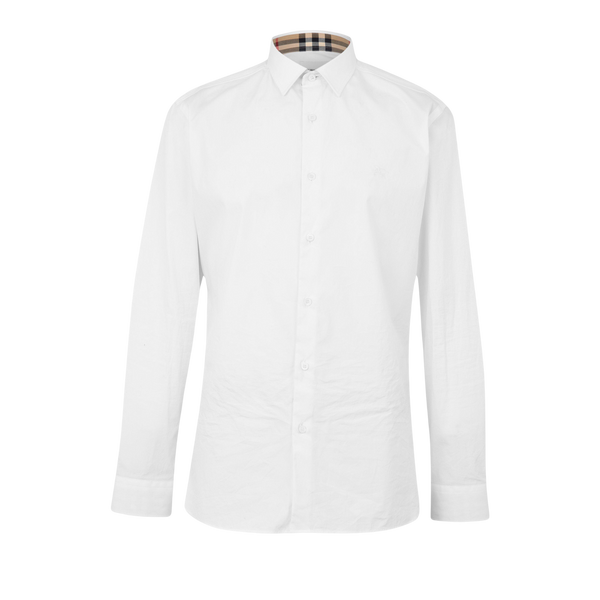Checked Cotton Sherfield Shirt White חולצה מכופתרת לבנה עם צווארון משבצות