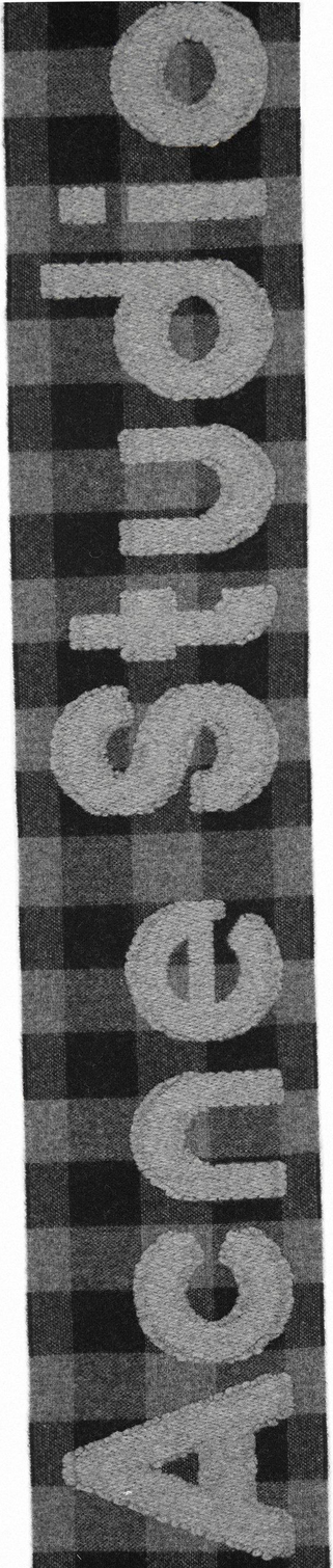 ACNE STUDIOS Veda Logo Scarf צעיף משובץ שחור ואפור עם לוגו