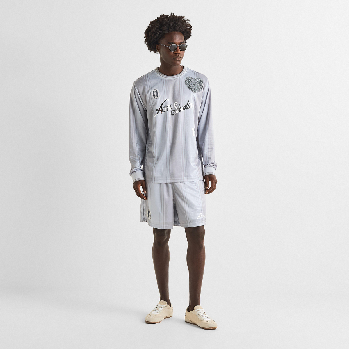 ACNE STUDIOS Long Sleeve Jersey T-Shirt חולצת ג׳רזי ארוכה באפור בהיר