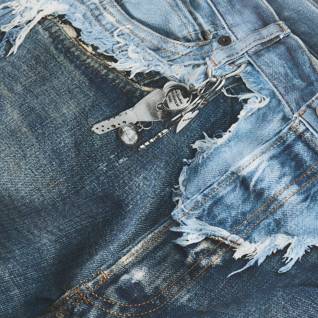 Trompe L Oeil Jeans ג׳ינס כחול עם אפקט שכבות