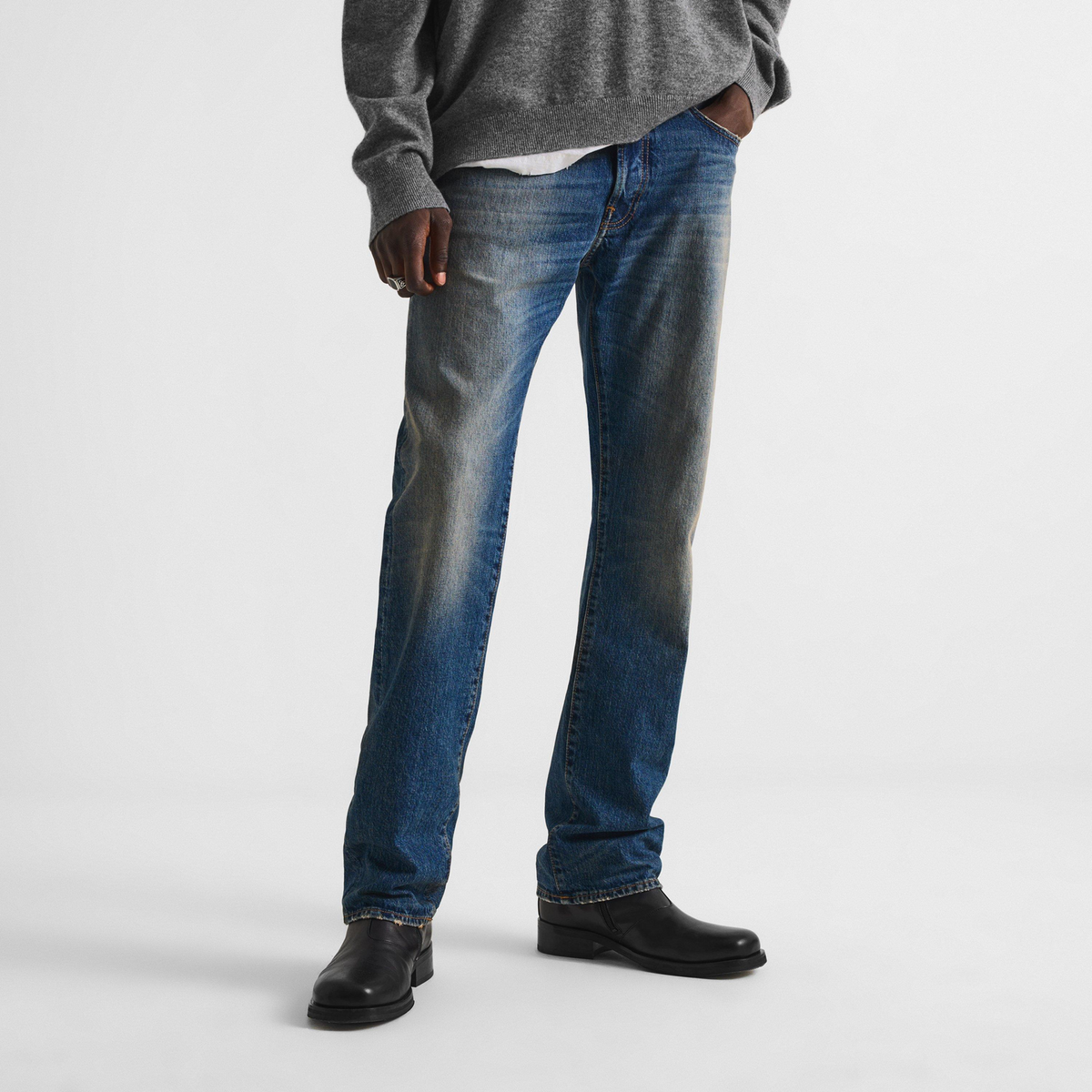 1996M Distressed Jeans ג׳ינס כחול בינוני שחוק