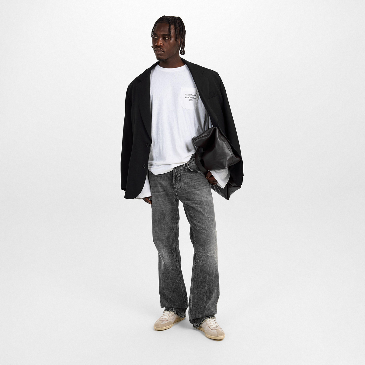 ACNE STUDIOS Gothic Straight Leg Jeans ג׳ינס ישר אפור כהה שטוף