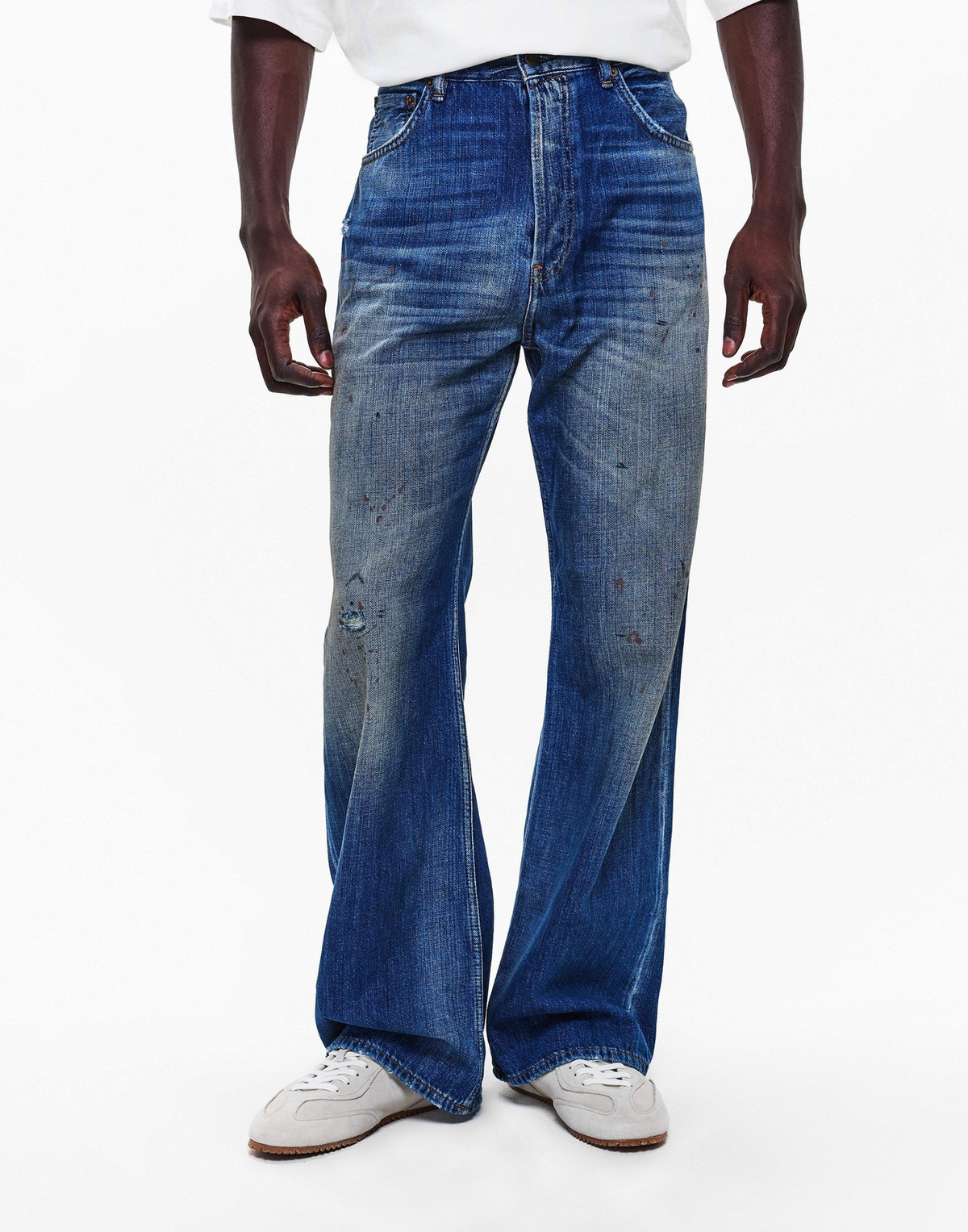 ACNE STUDIOS Trafalgar Relaxed Wide Leg Jeans ג׳ינס רחב כחול בינוני