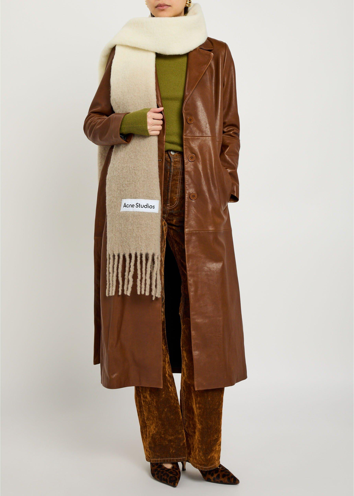 ACNE STUDIOS Mohair Dip Dye Scarf צעיף מוהר בבז׳ ושמנת