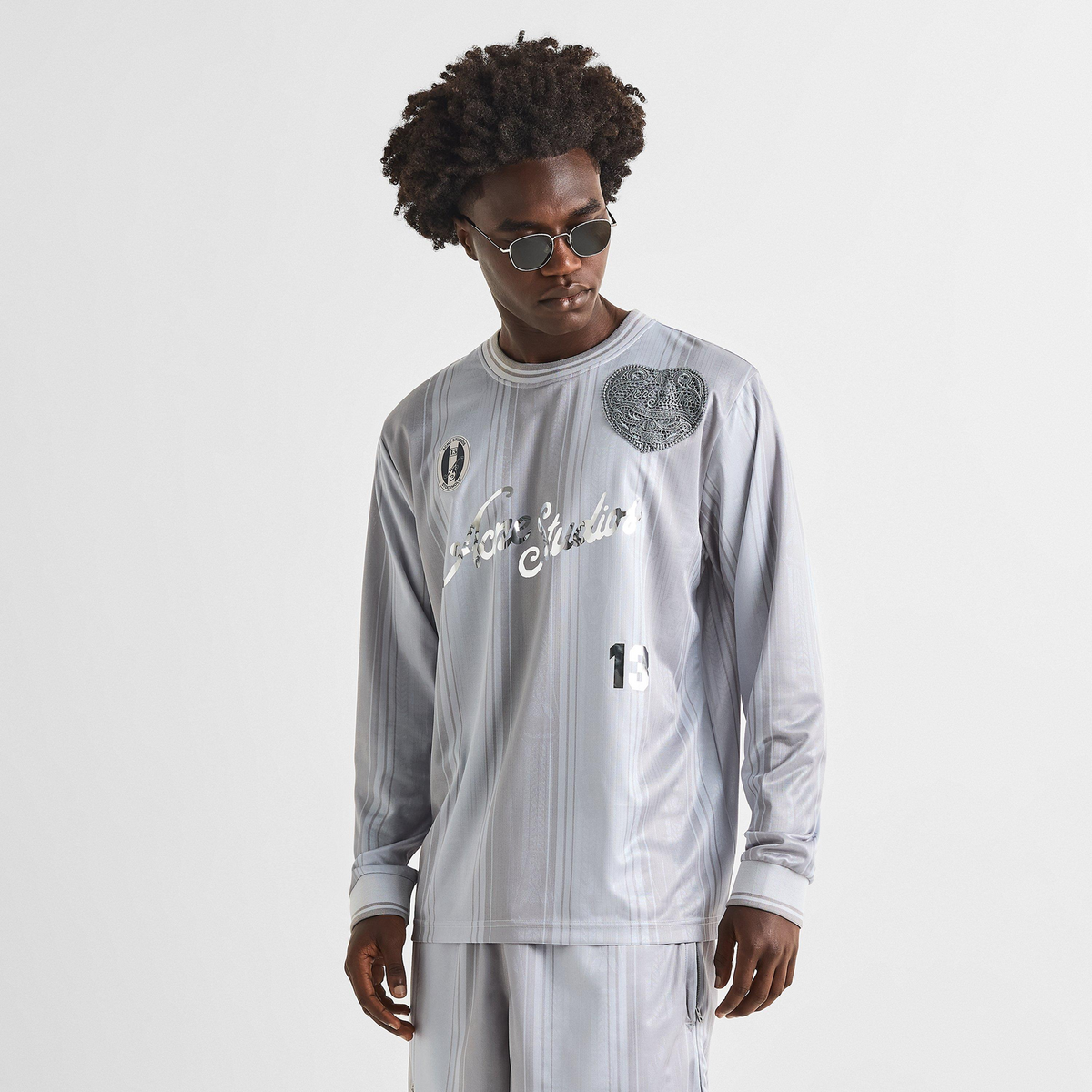ACNE STUDIOS Long Sleeve Jersey T-Shirt חולצת ג׳רזי ארוכה באפור בהיר