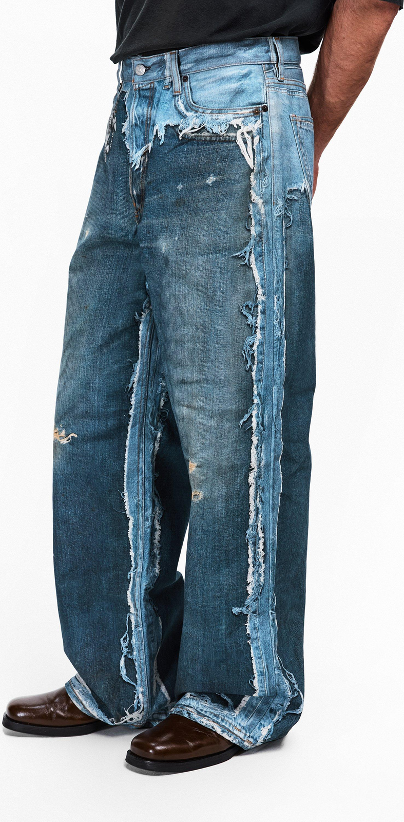 ACNE STUDIOS Trompe L Oeil Jeans ג׳ינס כחול עם אפקט שכבות