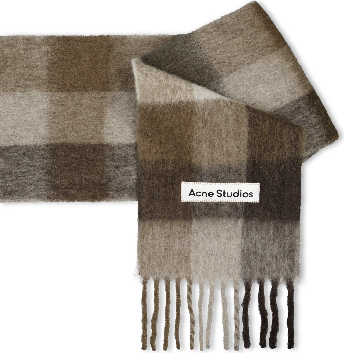 Vally Check Wool Scarf צעיף צמר משובץ בחום