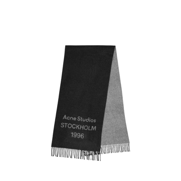 Venus 1996 Wool Scarf צעיף צמר שחור עם לוגו ג׳קארד