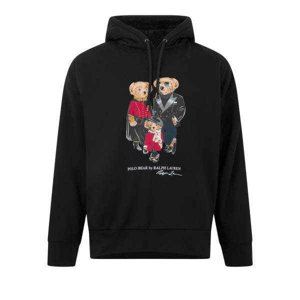 Polo Bear Family Hoodie קפוצ׳ון שחור עם הדפס דובים