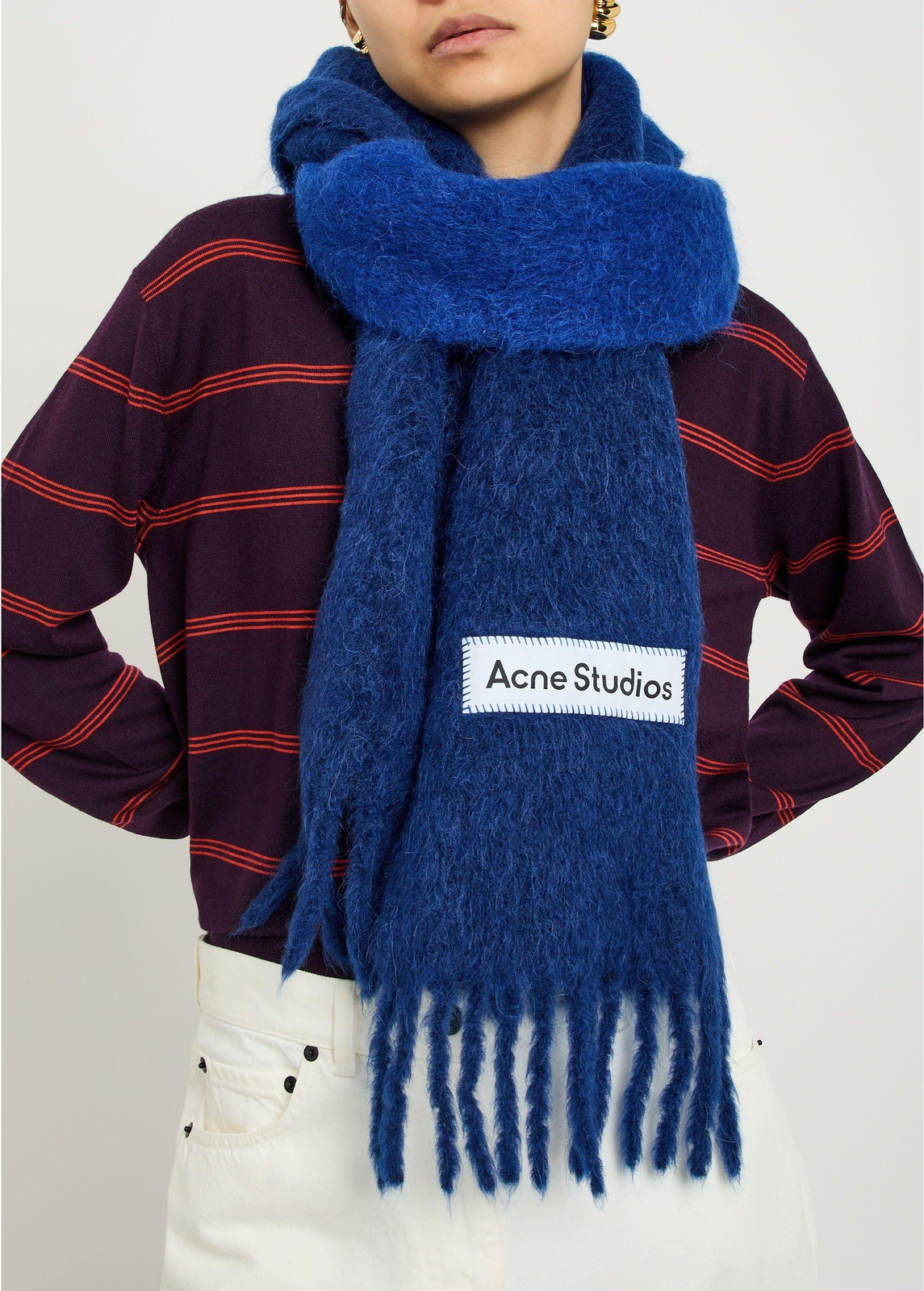 Mohair Dip Dye Scarf צעיף מוהר כחול