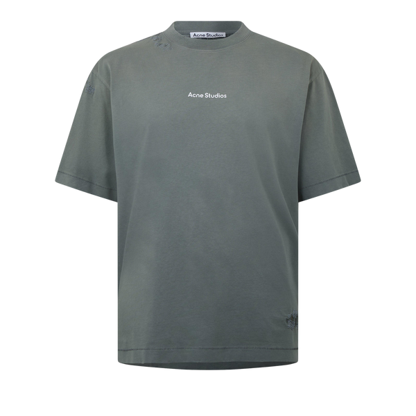 Stamp Logo T-Shirt חולצת טי אפורה דהויה עם לוגו