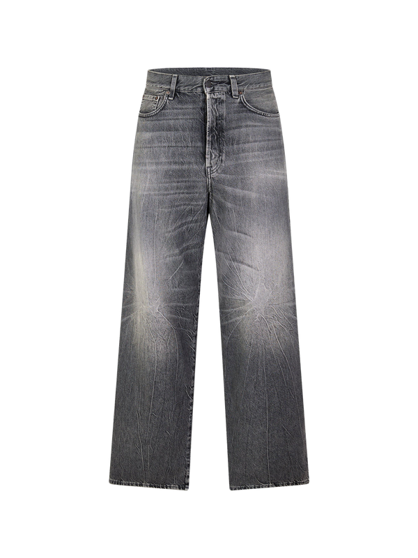 1981 Distressed Wide Leg Jeans ג׳ינס רחב אפור כהה שחוק
